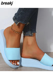 Women Wedges Slippers Platform Sandals Hot Sale Summer Shoes 2023 New Casual Beach Flats Ladies Slides Shoes Home Flip
