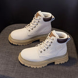 Ankle Boots Female Platform Shoes for Women 2023 Autumn Luxury Combat Short Leather Booties Ladies Elegant Medium