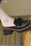 Ladies' Slippers Cover Toe Platform Luxury Slides Mules for Women 2023 Med Pantofle Designer New Flat PU Patent