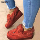 Women Boots 2023 New Winter Ankle Boots Suede Leather Snow Boots Plush Natural Fur Warm Slip-on Ladies Shoes Flats Plus Size