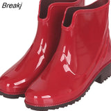 Rubber Boots for Women PVC Ankle Rain Boots Waterproof Trendy Jelly Women Boot Elastic Band Rainy Shoes Woman