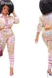 Autumn 2 Piece Sets African Sets For Women Retro Print Loose Long Shirt And Skinny Long Pants Sexy Fall Fashion