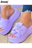 Sale Ladies High Heel Sandals Thick Summer Wedge Sandals Slippers Ladies Thick Sole Casual All-match Slippers Large