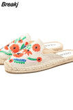 China Beijing Cloth Shoes Women Flats Summer Loafers Luxury Elegant Casual Espadrilles Slippers Demi-season