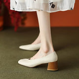 New Vintage Spring and Autumn Women's Shoes Round Toe Shallow Casual Women's High