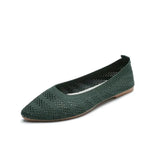 Women Pointed Toe Shallow Flat Shoes Mesh Loafers Soft Bottom Ballet Flats Classic Moccasins Knit Dress Shoes