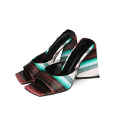 High Heel Sandals Women's Slides Open Toe Thick-Soled Ladies Slippers Party Mules Shoes Women Shoes High Heels