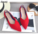Simple Flat Shoes Women Comfortable Latex Insole Casual Shoes Candy Colors Pointed Single