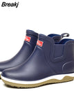 Rain shoes Men Waterproof Rain Boots Non-Slip Rubber Boots Shoes Removable Velvet Cover Four Seasons Work Rubber