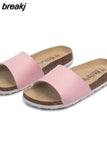 2023 New Summer Bling Sequin Cork Slipper Women Casual Outside Beach Solid Color Flip Flops Slides