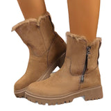 Breakj Boots Autumn And Winter New Large Size Side Zip Hair Anti-Slip Waterproof Plus Thick Low-Tight Cotton