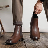 Breakj Boots Men's 2024 New British Style Cover Feet Men's Boots Casual One Foot Pedal Martin Boots Men's