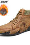 Men Boots Men Casual Shoes Sneakers High Top Western Ankle Boots Waterproof Winter with Fur Super Warm Snow