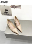 Med Heels Woman 2023 New Spring Pointed Toe Pumps Women's Shoes Office Ladies Dress Pumps Shoes Party Wedding Shoes