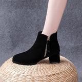 New Women's Shoes Solid Color Fashion Women's Boots with Pointed Edge with Zipper Comfortable Temperament Women