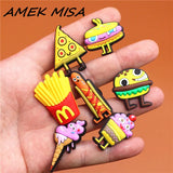 Sale 1pcs Original Shoe Charms Cartoon Ice cream and Burger Garden Shoe Buckle Accessories Decorations Fit Croc JIBZ