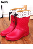 Rain Boots Women Wading Boots Gumboots Wellies Plush Warm Winter Female Galoshes Rainboots Woman Regenstiefel Snow