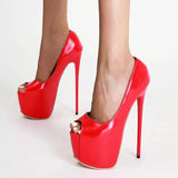 Ultra High Heel Sexy Platform Fish Mouth Shoes European And American Style New Red Thin Heel Model Show Women's