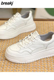 Size 35-40 Sneakers For Women Rela Leather High Heels Platform Shoes Women 2023 Fashion Pumps Baskets Luxury
