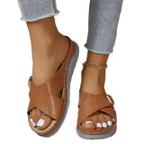 Breakj Summer New Wedge Sandal Cross Strap Beach Sandal Women's Plus Size Women's Shoes