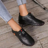 Women's Shoes on Sale 2023 High Quality Platform Loafers New Spring Casual Mom Shoe Lace Up Leather Flat Slip-On Shoes for