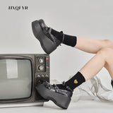 New Designer Ladies Platform Lolita Mary Janes Pumps Fashion Chain Wedges High Heels Women's Pumps Party Gothic Shoes