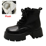 Winter Plush Warm Ankle Boots for Women 2023 New Punk Chunky Platform Shoes Woman Thick Bottom Non Slip Motorcycle