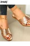 Women Sandals Summer 2023 Flat Sandals Slip On Indoor Outdoor Shoes For Women Slippers Summer Footwear Women Casual Beach