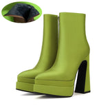 Quality Sexy Satin Women's Ankle Boots High Heels Thickened High Heels Pointed Toe Platform Shoes Shoes for Women Size