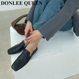 Women Loafer Shoes Flat Square Toe Female Casual Sneaker British Oxford Shoes Slip On Soft Moccasin Brand Ballet Zapatilla