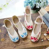 Breakj Fei Bamboo Retro Buckle Ancient Style Hanfu With Embroidered Cloth Shoes Spring And Autumn Women's Single