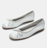 Silver Ballerinas Woman Bowtie Flats Mixed Colors Shoes Ladies Patchwork Loafers Slip On Comfy Mocasines Brides Dance