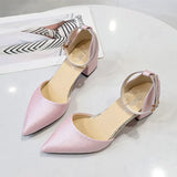Summer New High Heels Shoes Fashion Sexy Pointed Shoes Banquet Party High Heels Ladies Sandals Square Heel Zapatos