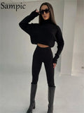 Casual Pants Suit Women Tracksuit Winter 2021 Pullover Knitted Sweater Tops And Skinny Leggings Pants Two Piece