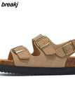 New Summer Women Cork Sandals Casual Non-slip Beach Men Outdoor Gladiator