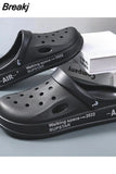 Men's Hole Shoes 2023 New Non-slip Thick-soled Casual Shoes Outerwear Beach Soft-soled Baotou Slippers Men's Slippers