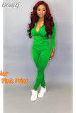Fall PINK Letter Print Tracksuits Women Zip Hooded Long Sleeve Coat And Pants Two Piece Set Female Casual Sport