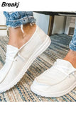 Autumn Women Canvas Shoes Solid Leopard Breathable Lace-Up Sneakers Slip On Loafers Lazy Casual Round Toe Vulcanized