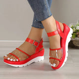 Pvc Wedges Sandals Women 2023 Summer Casual Ankle Buckle Gladiator Sandals Woman Plus Size Platform Sandalias