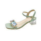 Breakj French Water Drill Sandals Coarse Heel High Heels In The Summer Of 2025 Fashion Temperament Daily Commute Cool