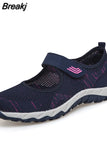 Soft Mom Sneakers 2023 Summer Breathable Mesh Travel Casual Shoes for Women Comfort Lightweight Flat Sport