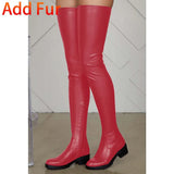 Women's Thigh High Boots Block Heel Stretch Over The Knee High Boots Lady's Platform Chunky Sexy Winter Women's