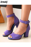 Women Pumps Sandals Summer Open Toe High Heels Low Block Heel Shoes Gladiator Ankle Strap High Gladiator Sandals