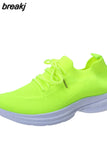 Women Shoes Casual Platform Sneakers Breathable Non-slip Lacing Shoes Vulcanized Shoes Plus size