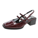 Breakj Jane Sandals Summer 2024 New Vintage Square Heels With Empty Single