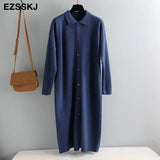 autumn winter loose long sweater dress women split side long oversize maix sweater dress female basic
