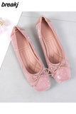 Women's Sequined Cloth Shoes Comfort Spring Casual Female Square Toe Flats Comfortable Boat Moccasin Fall