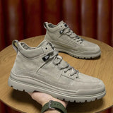 Qulity Men's Boots Anti-Slip Comfortable Military Work Boot Spring Winter Men Shoes High Top Motorcycle Ankle