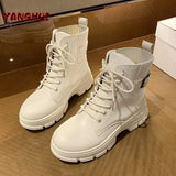New Fashion Belt Buckle Solid Color Splice Short Boots Women's Round Head PU Soft Sole Shoes Warm and Versatile