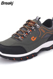 Men Shoes Casual Breathable Hiking Walking Sneakers Outdoor Ultralight Leather Slip-on Climbing Trekking Sneakers Man